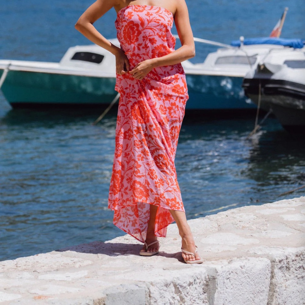 Floral Red and Pink Dress